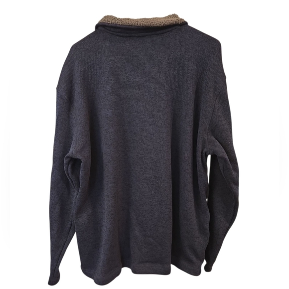 DUCKS UNLIMITED FLEECE 1/4 ZIP SHERPA COLLAR PULLOVER. BLUE. SIZE X-LARGE. - Picture 2 of 11